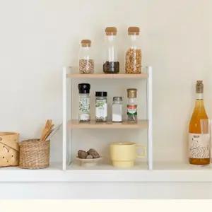 식탁위선반 2단정리대 사무실책상선반 미니 진열