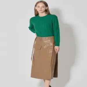 [르오트][르오트] 레이디 FAUX 레더  벨티드 랩스커트