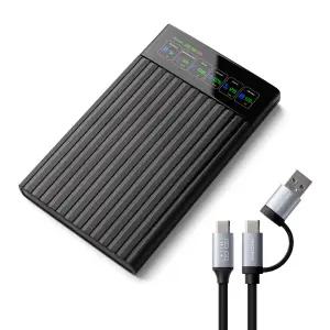 유니콘 스마트LCD 2.5인치 HDD SSD 외장하드케이스 USB3.2Gen1 A+C타입젠더 슬라이딩결합 HSD-L20