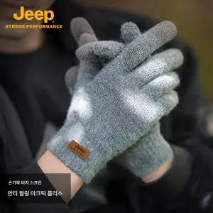 JEEP 남성용 겨울 방한 니트 기모 스마트터치 장갑