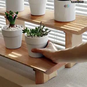 원목 진열대 나무 받침대 화분 다육이 정리 주방 거실 통원목 선반 60CM