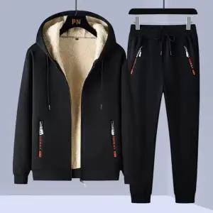 융털 상하의 세트 2XL~4XL 겨울 기모 트레이닝복 세트 남성 융털 기모바지 기모후드 세트