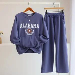 [잇수다] 엘레바 기모 맨투맨 + 밴딩 와이드 팬츠 세트