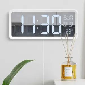 헤이이츠미 대형 미러 벽시계 전자시계 벽걸이 LED 사무실 거실 디지털 야광 무소음
