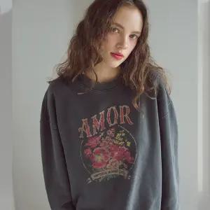 베고니아 피그먼트 스웨트셔츠 스모크블랙