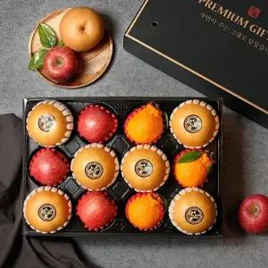 [보자기동봉] 청년농부 혼합 선물세트 4호 6kg(배6과+사과3과+한라봉3과) 과일선물세트