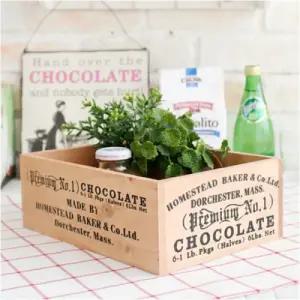 (중) 컨츄리 우드 수납박스 /다용도나무상자/소품정리함/레트로수납함/레터링수납함/인테리어우드박스