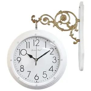 GB2311 큐빅 무소음 양면 벽시계 화이트 제조한국 / 아날로그시계 벽걸이시계 사무실벽시계 엔틱시계