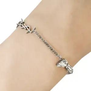 26SS YSL 모노그램 오피움 라인스톤 브레이슬릿 팔찌 실버 (692489 Y1526 8368) [당일]