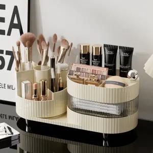 대용량 멀티 인테리어 3단 회전 칸막이 화장품 정리함 메이크업 수납력 좋은 다용도 스킨케어 정리대