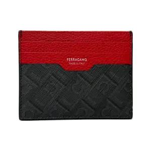 25FW 패브릭 캔버스 카드지갑 블랙레드 66-1583 0780322