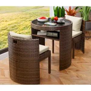 야외용 라탄 테이블 커피 라운드 베란다 테라스 식탁