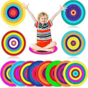 드라이다이어트 12개 카펫 서클 시트 16인치 교실용 레인보우 교실 원형 러그 미끄럼 방지 컬러풀 바닥