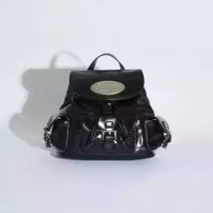 라츠유 lotsyou Nostalgia chubby Backpack Leather Black
