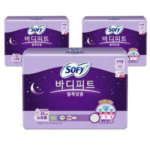 쏘피 바디피트 볼록맞춤 안심숙면 슈퍼롱 오버나이트 10Px3팩