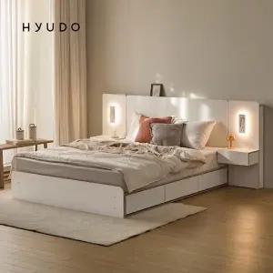 그림의 선유 자작나무 엣지 LED 3단서랍 수납침대 프레임 SS Q