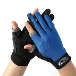 메쉬 남성 2컷 스포츠 장갑(블루) 헬스 논슬립장갑