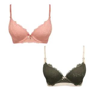 [롯데백화점]예스 (A컵-D컵)로멘틱 로즈브라,카키롱브라 2종택1 YSWBZA09YSWBZA01