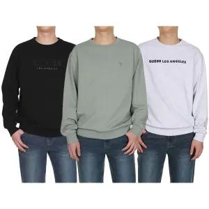 게스 남성 긴소매 티셔츠 스웨트셔츠 긴팔 맨투맨 남자 라운드넥 기본티 데일리