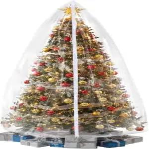 Amylove 10피트 업라이트 크리스마스 트리 보관 가방 투명한 초대형 점보 제거 폐기 지퍼 드로스트링 방수