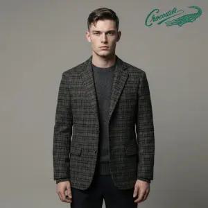 [TAG가 330,000] 크로커다일 남성 울혼방 체크 클래식 블레이저