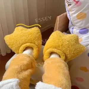 오리발 털 겨울 여성 큰 발 동물 따뜻한 실내화 거실 커플 슬리퍼