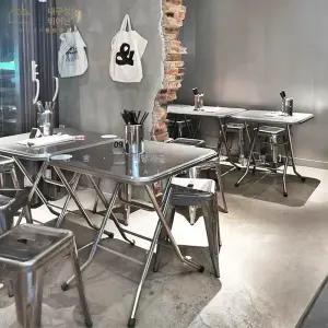 스테인레스 포차 테이블 2단 걸상