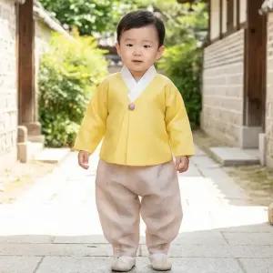 남아 한복 Get-303 개나리빛마고자-백일 돌 유아 아동한복 어린이 주니어 초등