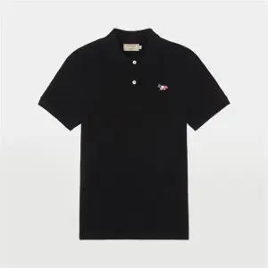 메종키츠네 트리컬러 폭스 패치 폴로 반팔 티셔츠 GW00210KJ7002 BK