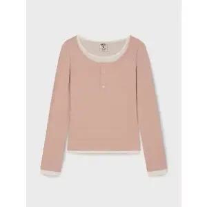 [후아유](김해점)Layered Henry Neck Long Sleeve T-Shirt/ WHLAG2283F