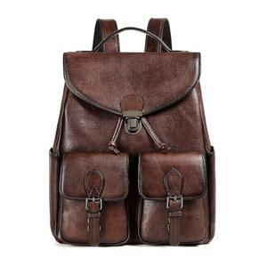 패션 백팩 천연 실용적이고 세련된 배낭 지갑 커피., 가죽 레트로 여성용 백, 데이팩 coolcy 빈티지