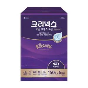 크리넥스 보습 에센스 로션 미용티슈 150매 6개입