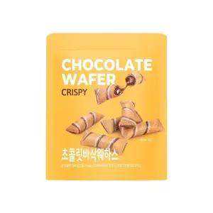 바삭하고 달콤한 초콜릿 바삭 웨하스 100g x 5개입 사무실 아이들 간식용 미니 디저트 스낵