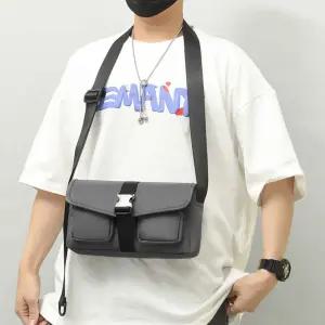 URB_투포켓투터치 캐주얼크로스백끈가방 천가방 학생 남성 남자 여행 패션 소품