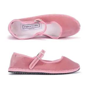 [드로게리아 크리베리니] MJPJ VE OO PIX 메리제인 벨벳 핑크 플랫슈즈