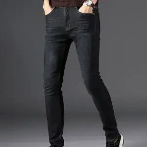 남성 기모 바지 방한 스판 남자 남성 겨울 바지 데님 청바지 따뜻한 블랙진 팬츠 안감 블랙 융털
