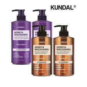 [쿤달]쿤달 네이처 샴푸 클린솝 500ml x2개+트리트먼트 클린솝 500ml x2개