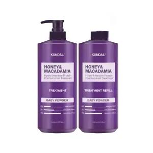 쿤달 대용량 단백질 헤어 트리트먼트 향기 보습 1058ml+리필 1000ml 베이비파우더