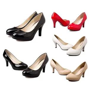 [엄지척]여자 442KOF05 유광 에나멜 펌프스 구두 8.5cm 하이힐 둥근코