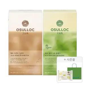 오설록 제주 호지차 밀크티 10입, 1개+제주말차 오트 블렌드 10입, 1개+증정(그린티웨하스 17g, 1개+러닝 쇼핑백(소), 1개)