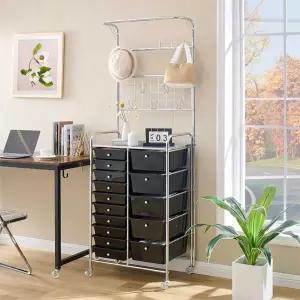 미용실 롯드 보관함 캐비닛 카트 수납장 관리실 블랙 이동식