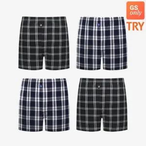 [GS단독] TRY 클래식 레이어드 체크 트렁크 4종세트 남성 팬티