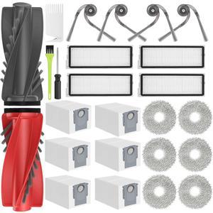 루쿨 Qrevo S5V 액세서리 교체 부품: 로보락 Curv / S5X Edge S5A 키트 2 메인 브러시 6 더스트 백 4 필터 걸레 패드 아치 사이드