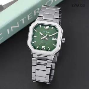 [카시오] MTP-B195D-3A 스타일리시 빈티지사각 금속 텍스쳐 남자 메탈 시계 d