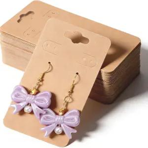 6개의 구멍이 있는 Thinp 100개 귀걸이 디스플레이 카드 2x3.5인치 홀더 빈 종이 보석 DIY 공예품 소매