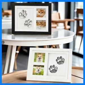 1개 DIY 반려동물 발자국 기념 세트 - 점토 몰드 & 사진 액자 강아지 & 고양이 기념품 키트 완벽한 반려동