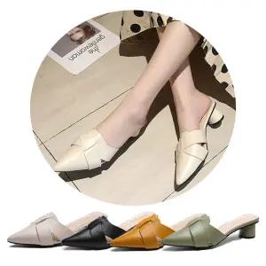 여자 블로퍼 여성블로퍼 뮬 크로스 뮬구두 스트랩 뾰족 앞코 낮은굽