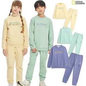 [롯데백화점]내셔널지오그래픽 내셔널지오그래픽키즈 변형로고 맨투맨 팬츠 셋업 K231UPB010