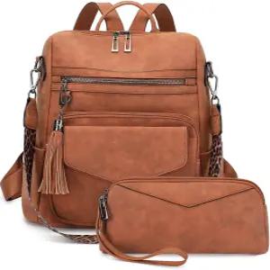 여성용 BotaRove 백팩 지갑 가죽 패션 여행 직장용 멀티 포켓 어깨 디자이너 핸드백