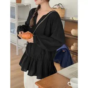 [공구우먼] [제작] 래유미 셔링 미디 블라우스 86306 빅사이즈 여성의류